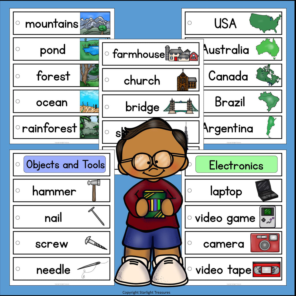 Over 1,000 English Words Mobile Word Walls 