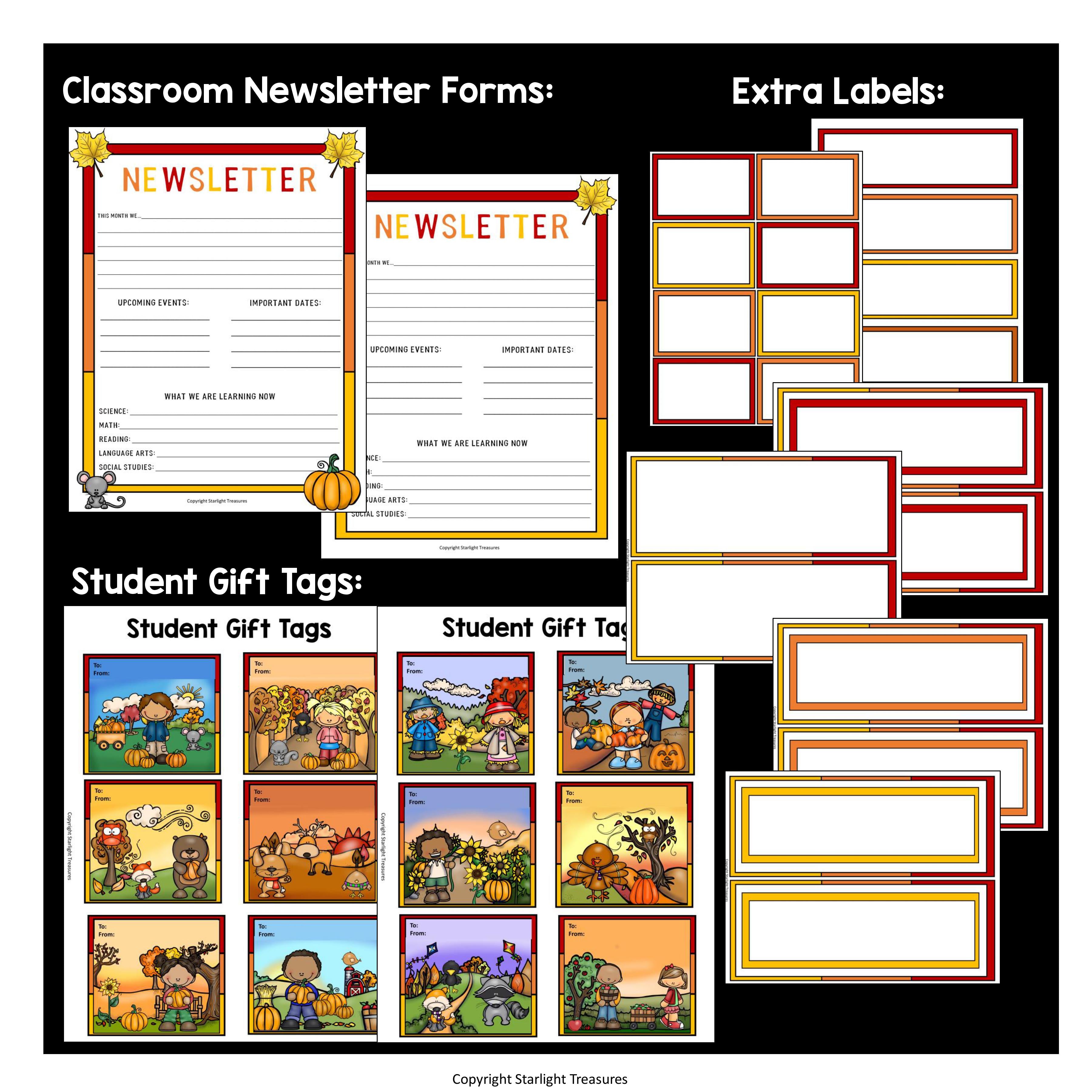 Classroom Decor Pack - Fall Theme