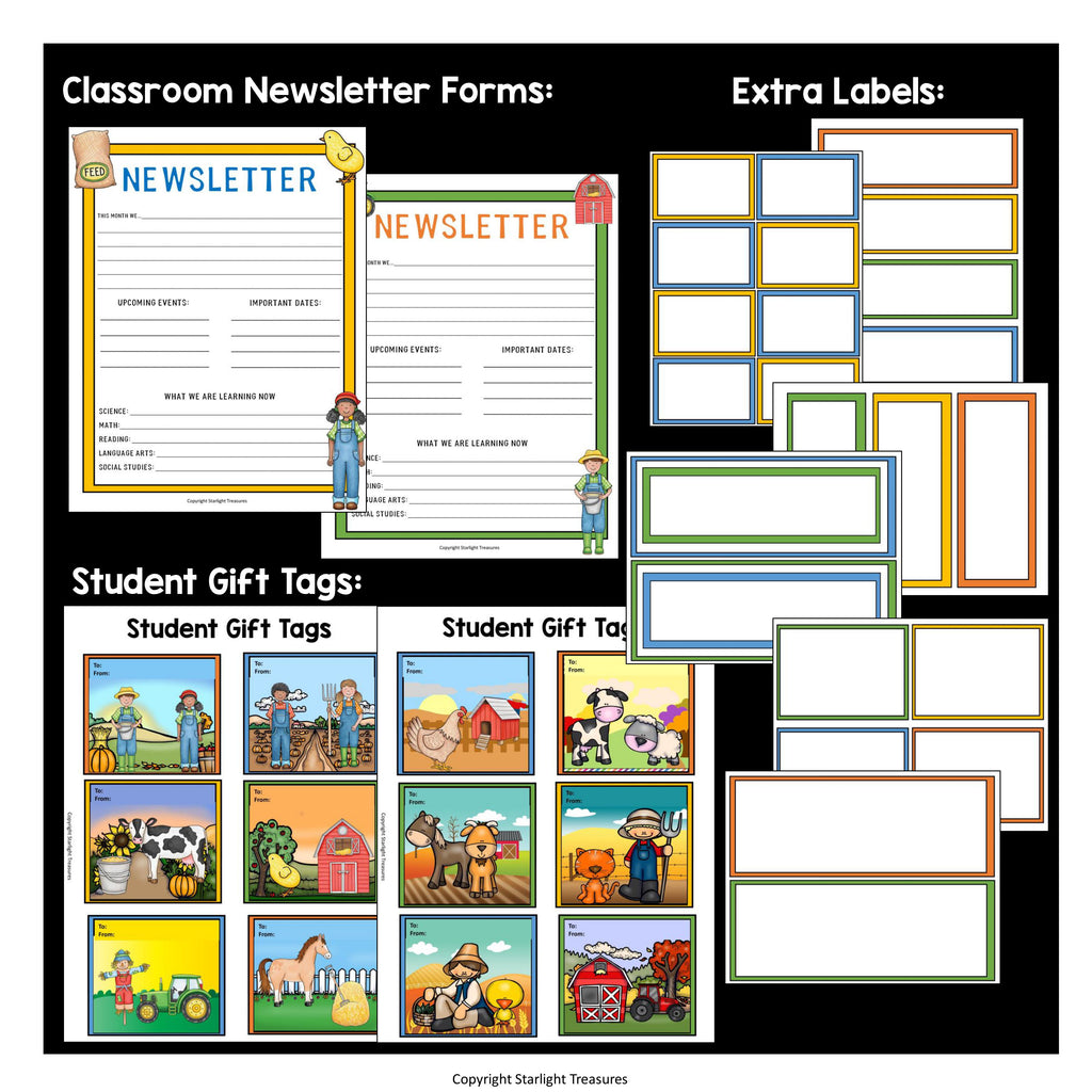 Classroom Decor Pack - Farm Theme