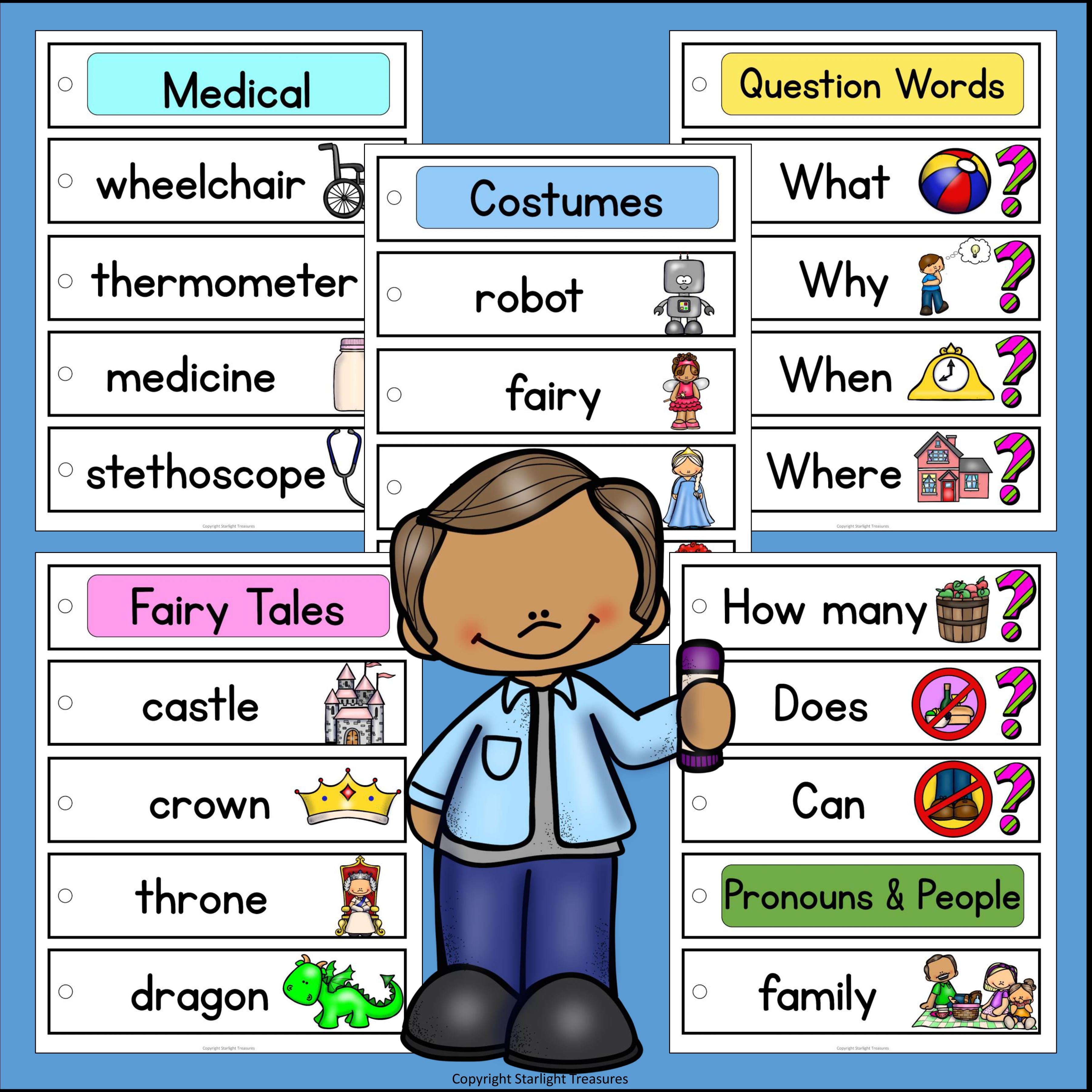 Over 1,000 English Words Mobile Word Walls 